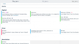 Short-term content planning with Kordiam
